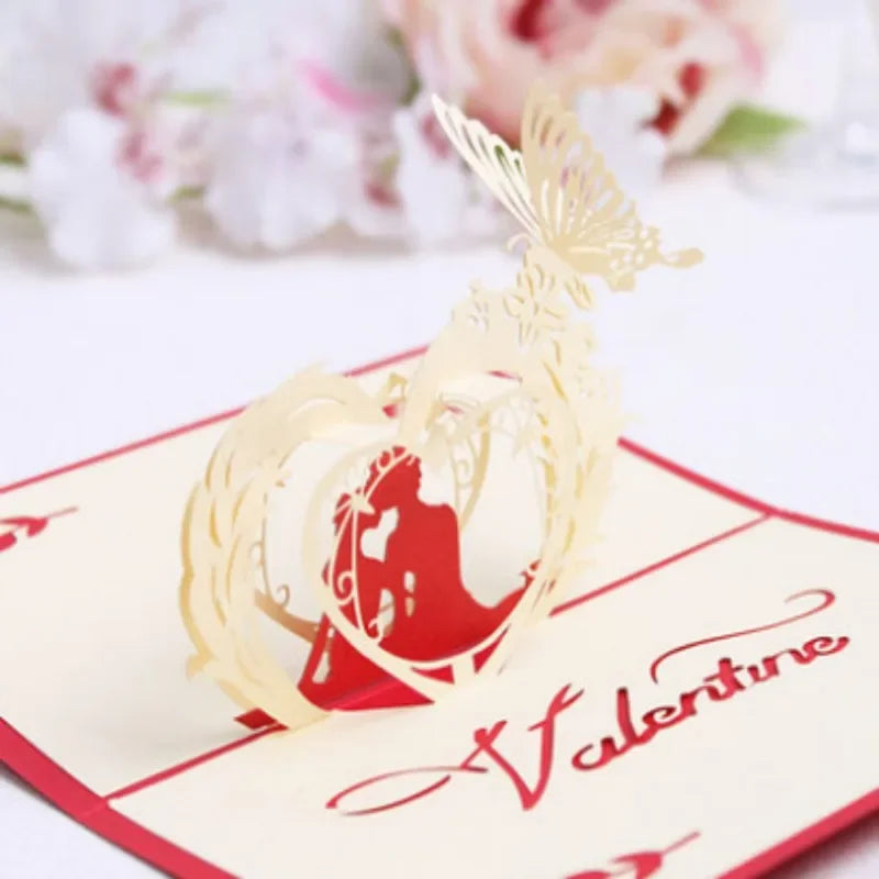 3D Pop-Up Lovers Greeting Cards