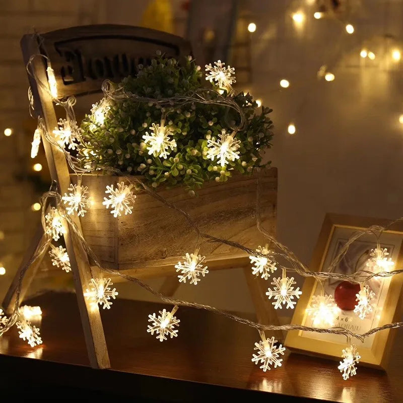 Snowflake LED Hanging Garland Lights