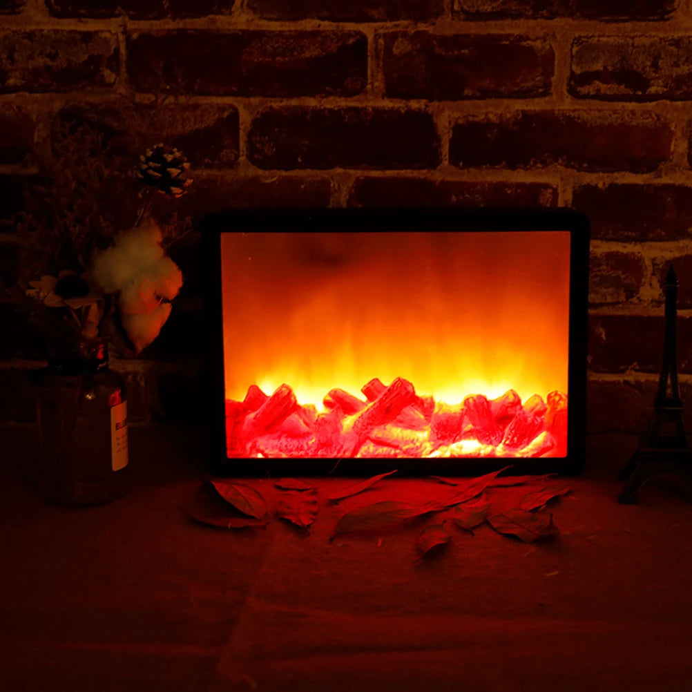 LED Flame Fireplace Lantern