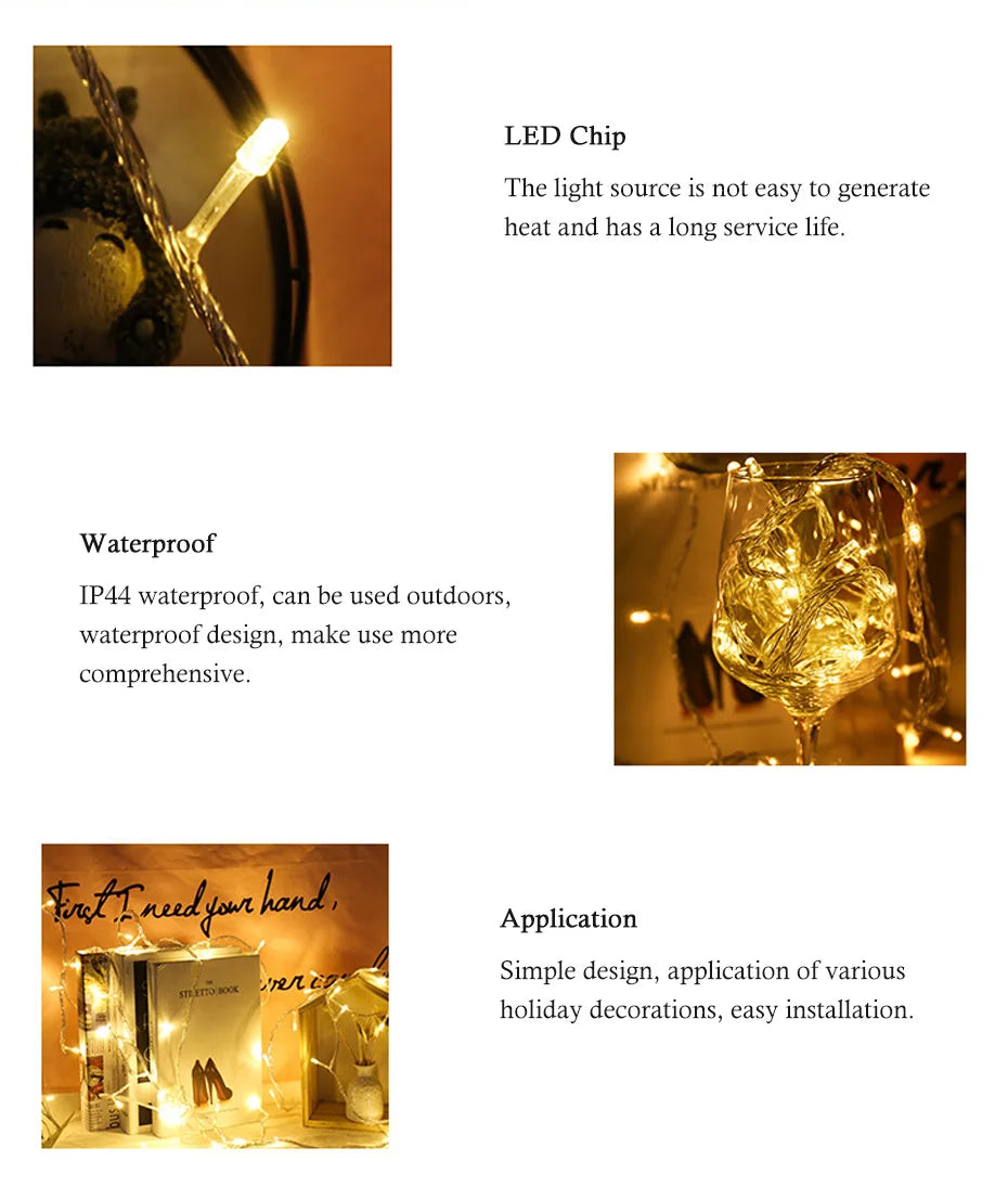 Waterproof LED Christmas String Lights - Multiple Lengths