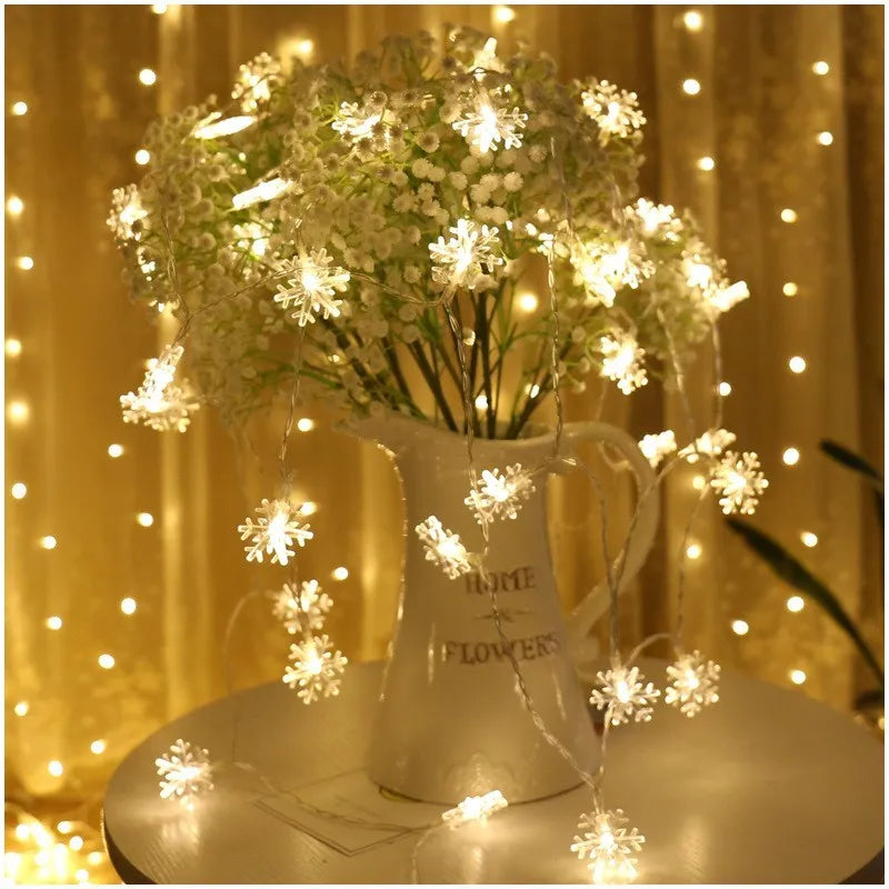 Snowflake LED Hanging Garland Lights