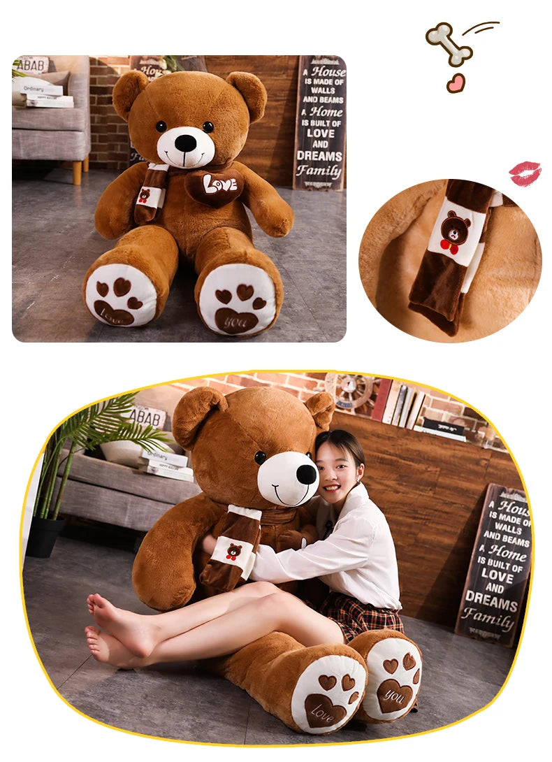 High Quality 4 Colors Teddy Bear With Scarf Stuffed Animals Bear Plush Toys Doll Pillow Kids Lovers Birthday Baby Gift