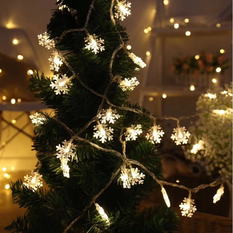 Snowflake LED Hanging Garland Lights