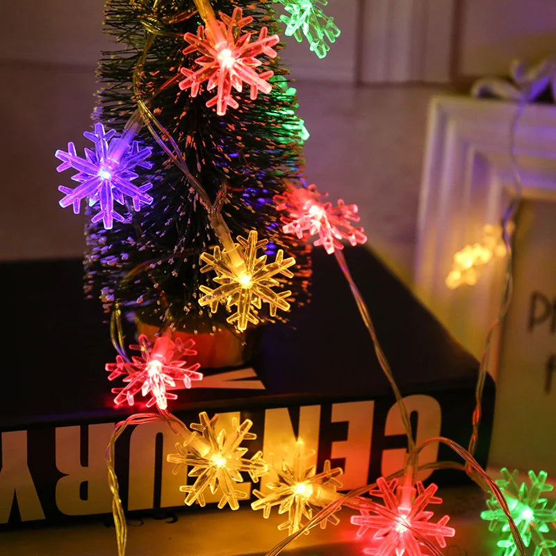 Snowflake LED Hanging Garland Lights