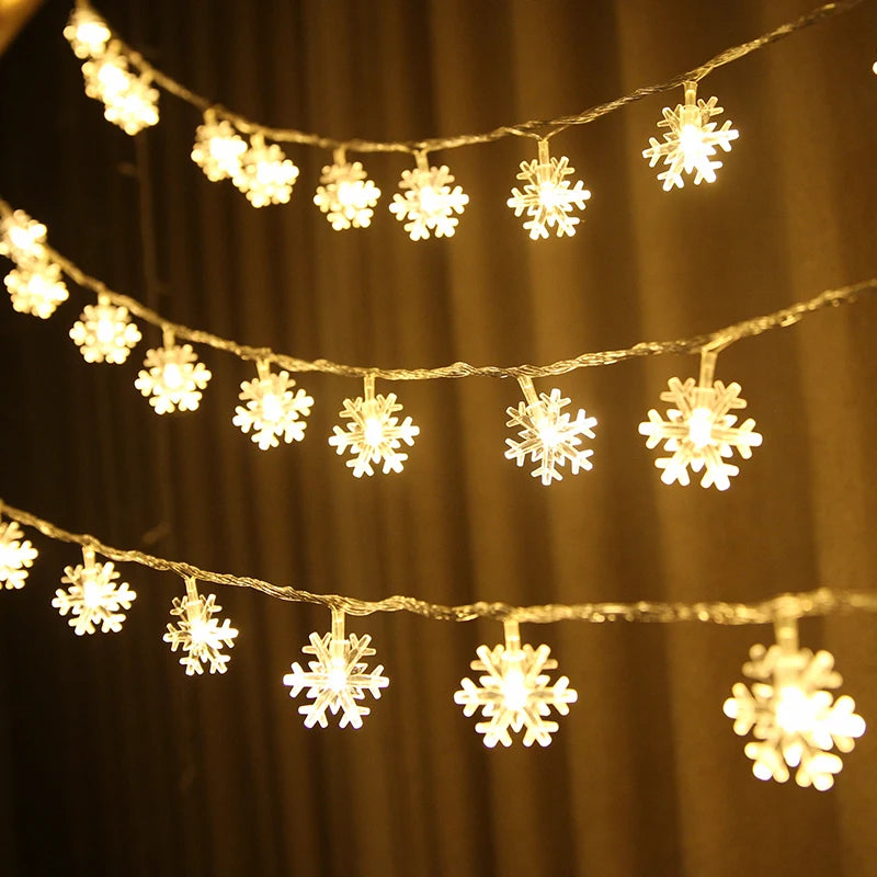 Snowflake LED Hanging Garland Lights