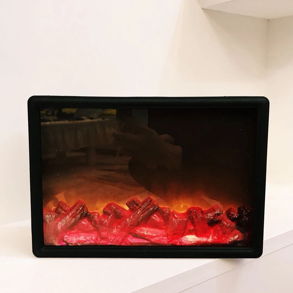 LED Flame Fireplace Lantern