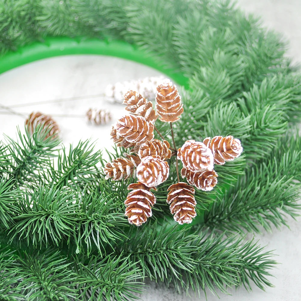 12Pcs Artificial Pine Cone Decoration Bunch