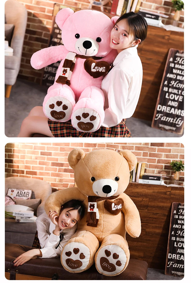 High Quality 4 Colors Teddy Bear With Scarf Stuffed Animals Bear Plush Toys Doll Pillow Kids Lovers Birthday Baby Gift