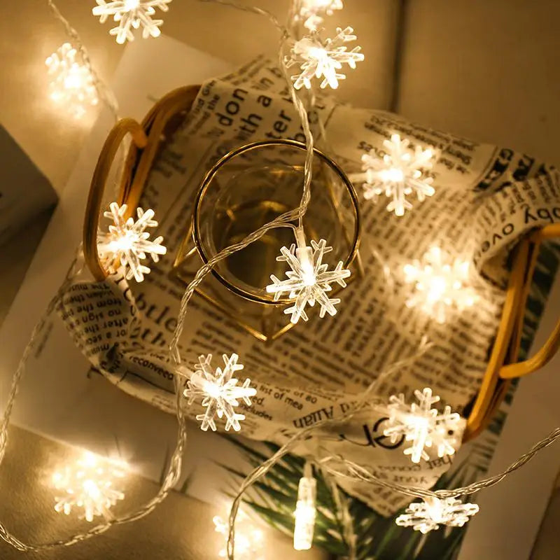 Snowflake LED Hanging Garland Lights