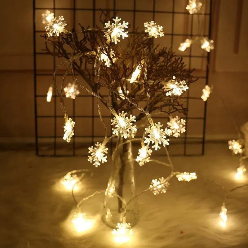 Snowflake LED Hanging Garland Lights