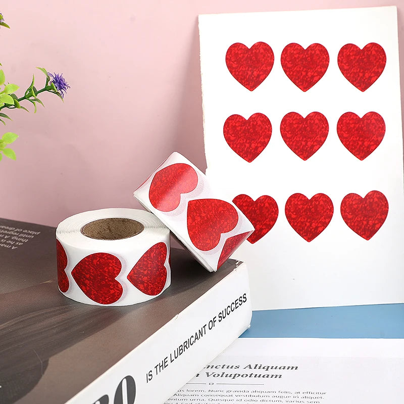 500-Pack Valentine’s Heart Stickers