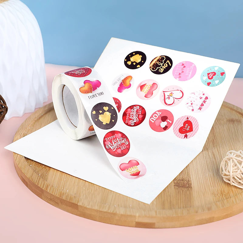 500-Pack Valentine’s Heart Stickers