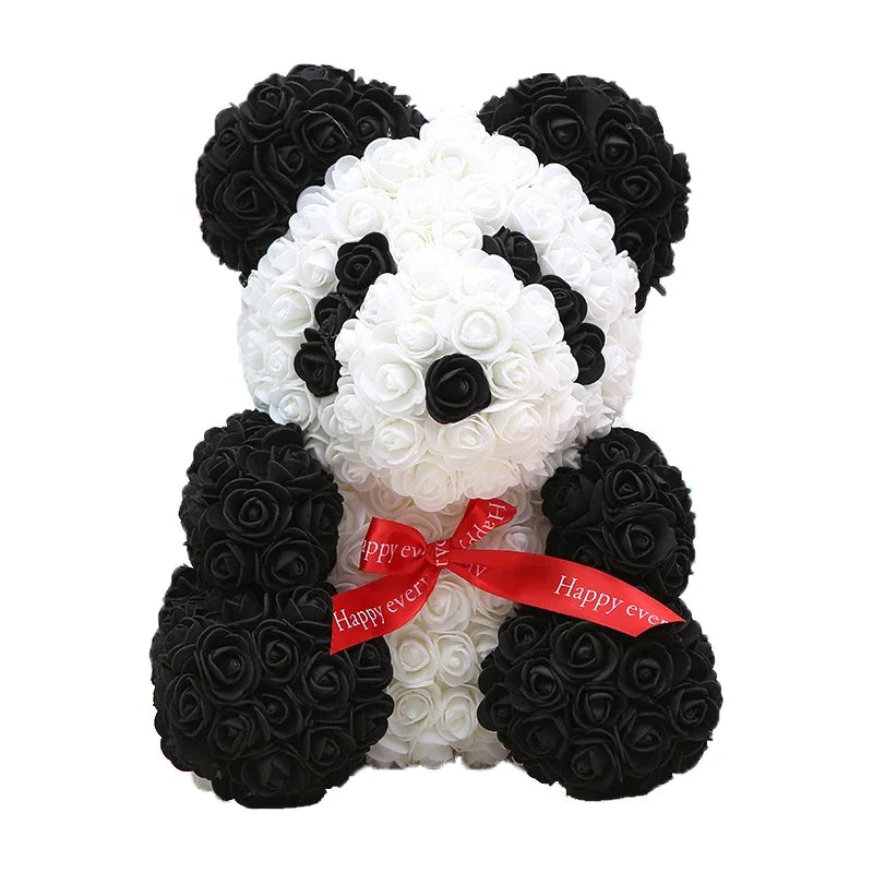 40cm PE Rose Teddy Bear – Artificial Flower Gift