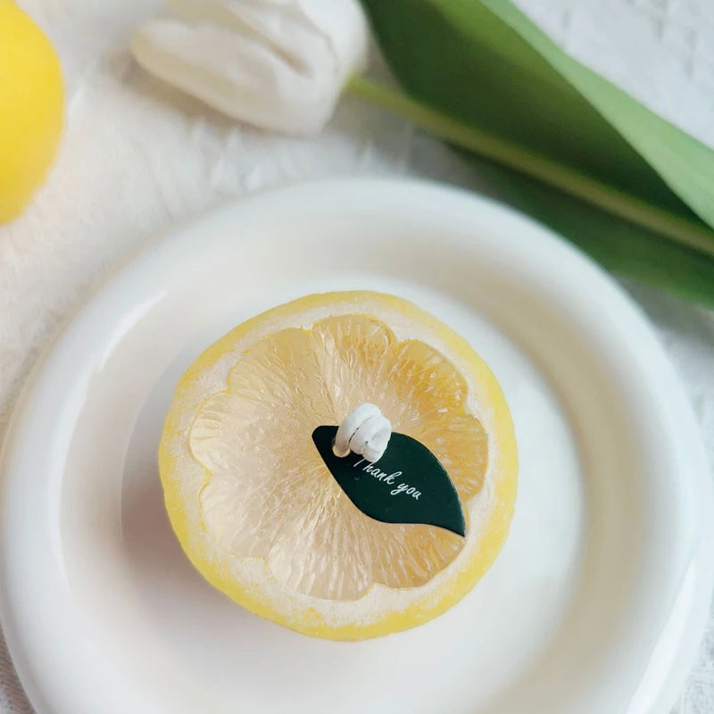 Lemon-Scented Half Lemon Candle