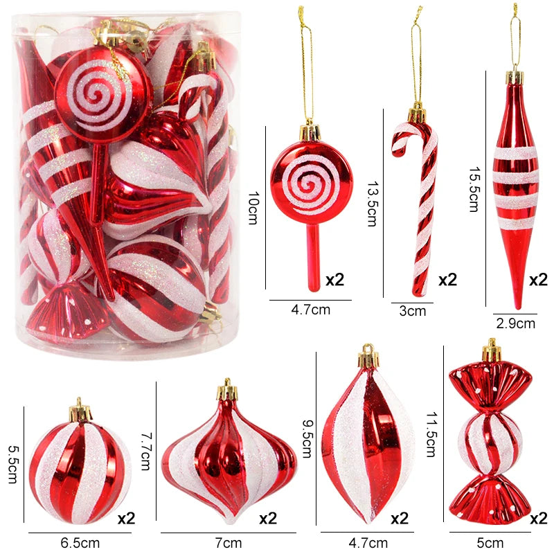 Red Christmas Ball Ornament Set