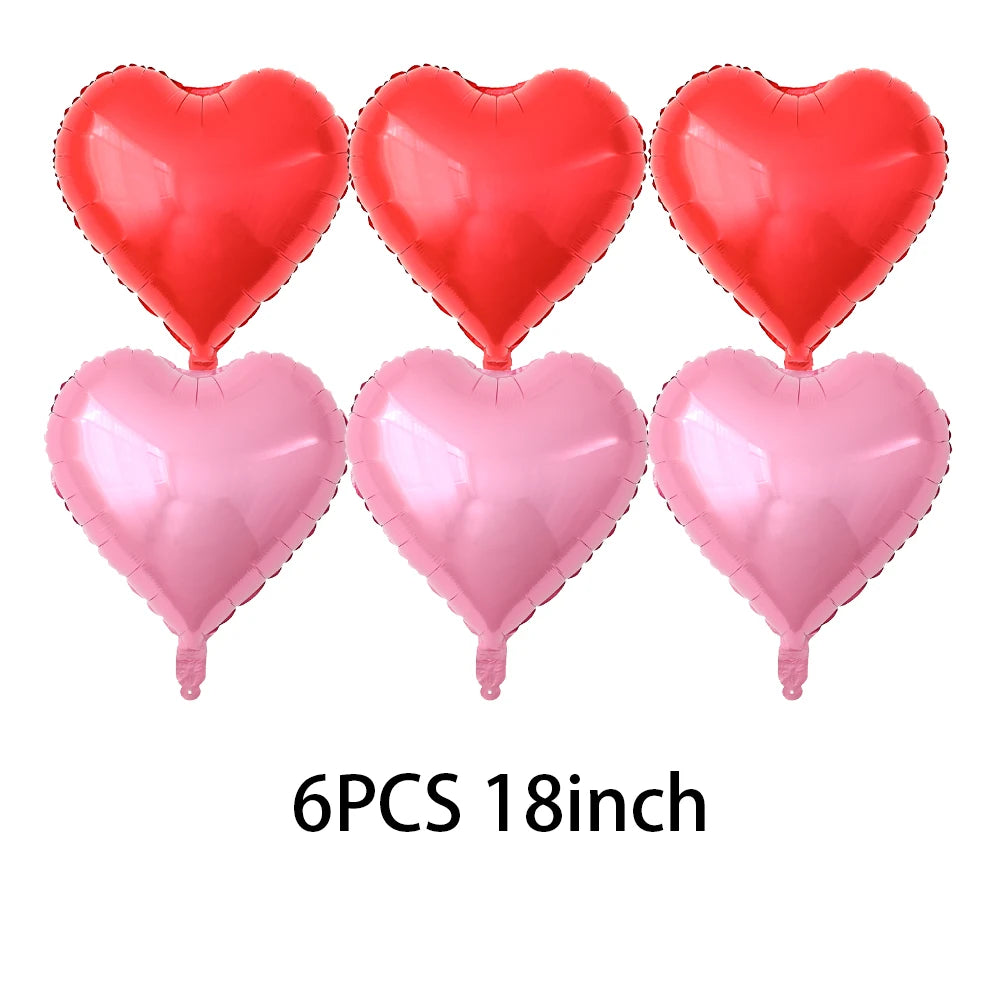 Valentine’s Day Heart & Lip Foil Balloons