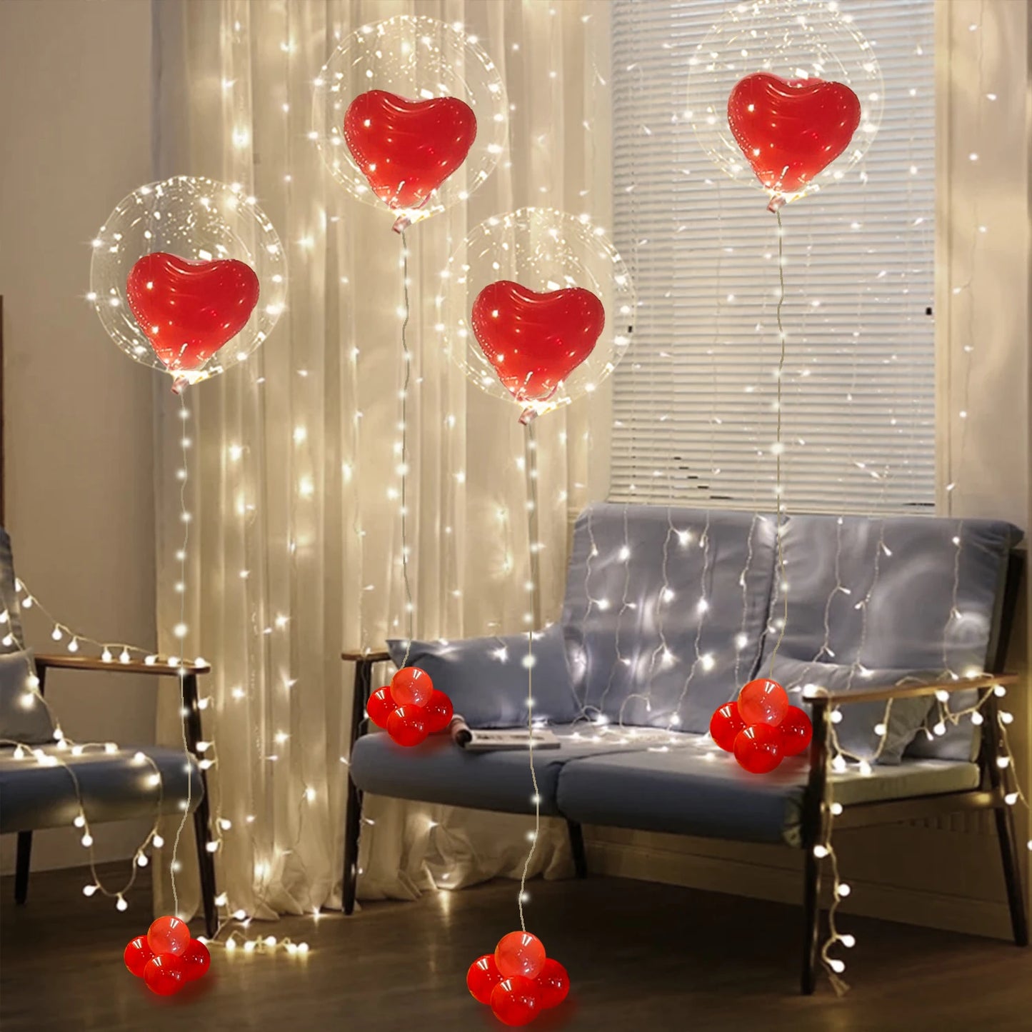 LED Luminous Balloon Set – Heart & Wave Designs