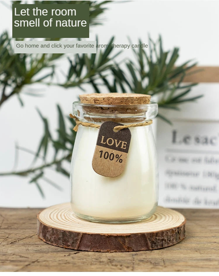 Scented Glass Jar Candle with Cork Lid