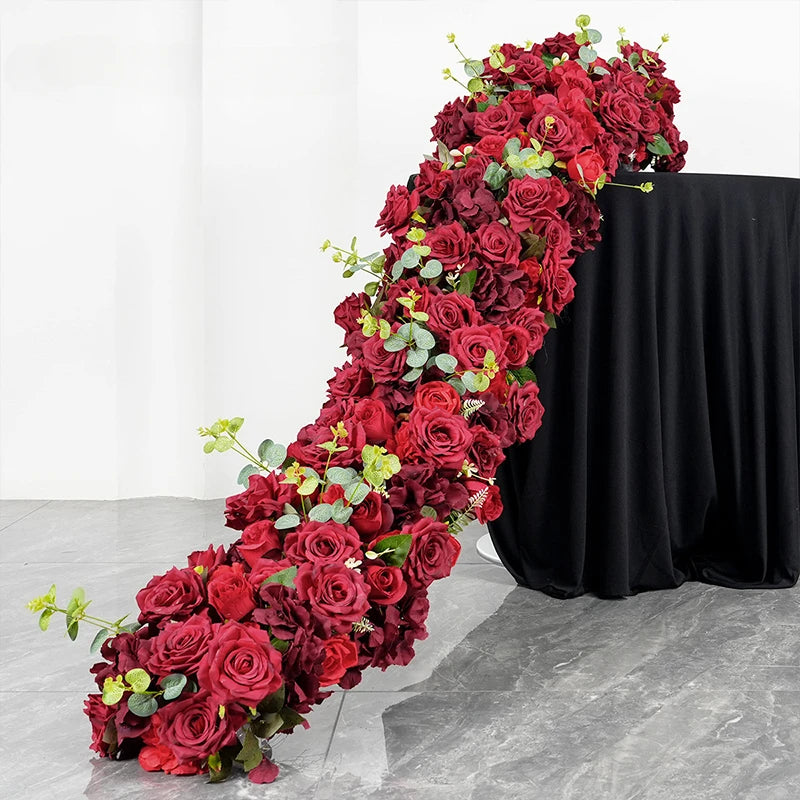 Luxury Red Rose Artificial Flower Row