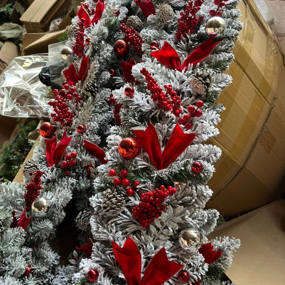 Christmas Wreath Rattan Set with Red Bow