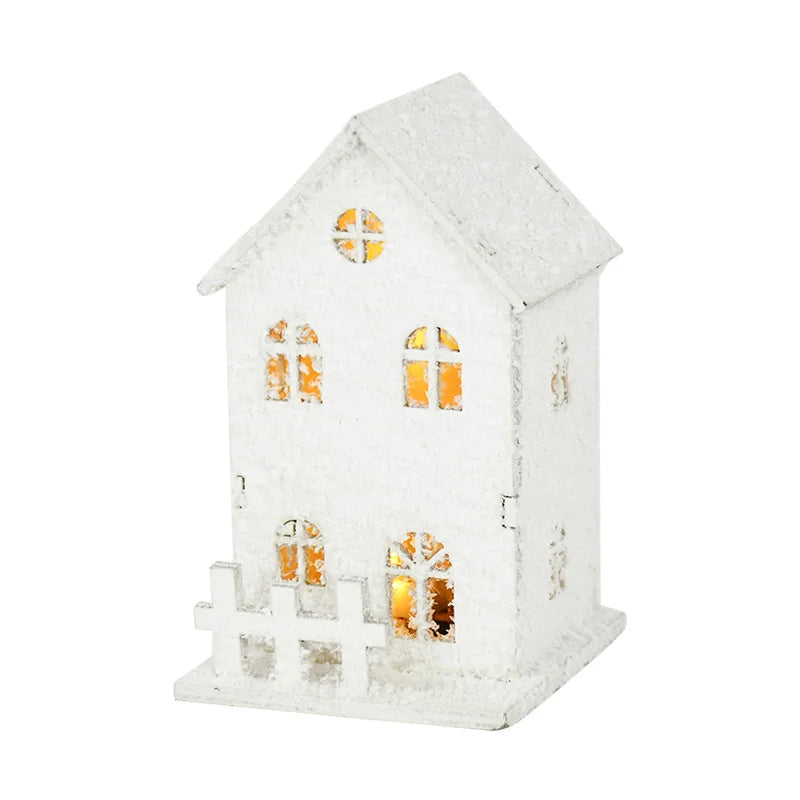 LED Wooden Christmas Cabin Ornament