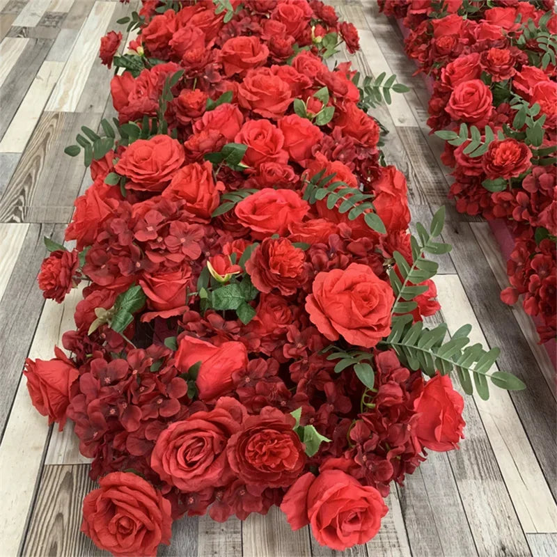 Luxury Red Rose Artificial Flower Row