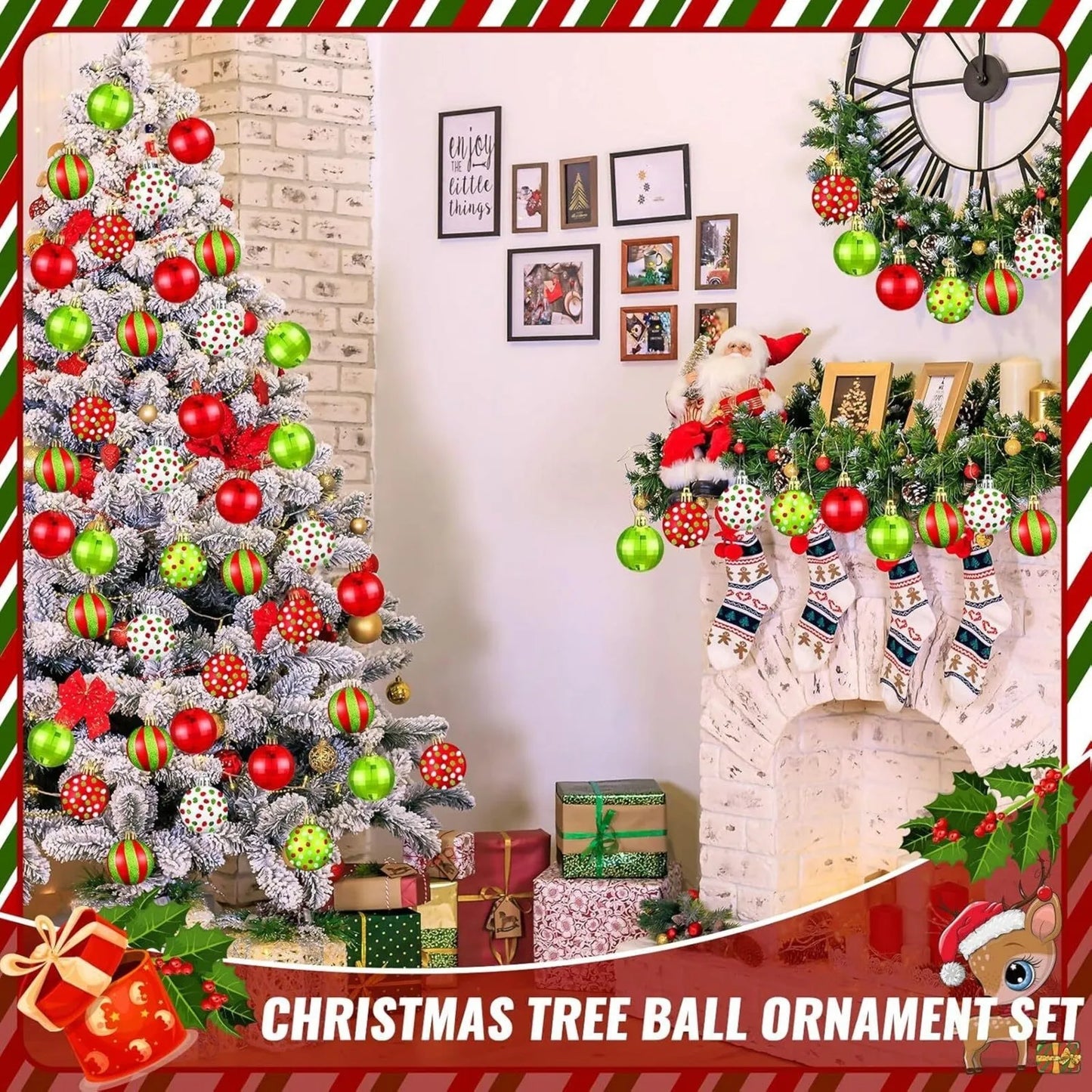 12-Piece Glittering Christmas Ball Ornament Set