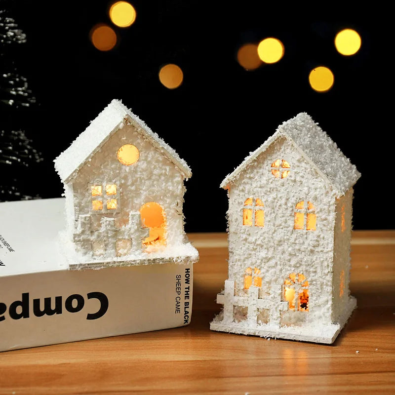 LED Wooden Christmas Cabin Ornament