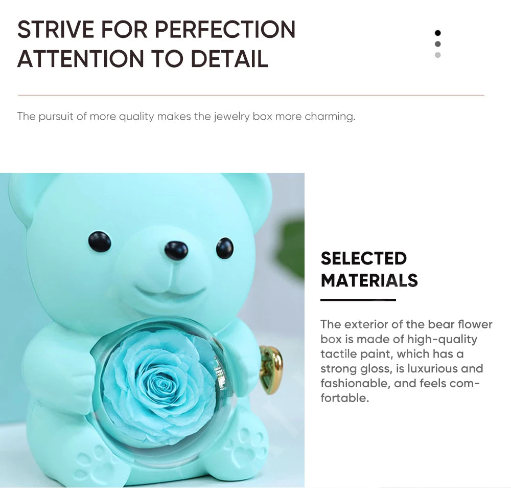 Eternal Rose & Rotating Teddy Bear Gift Box