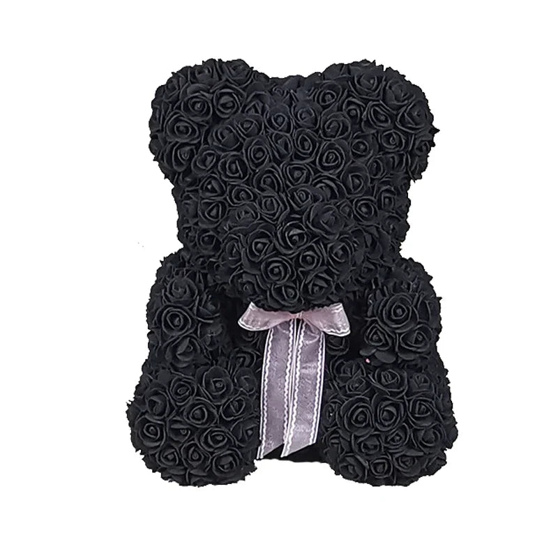 40cm PE Rose Teddy Bear – Artificial Flower Gift