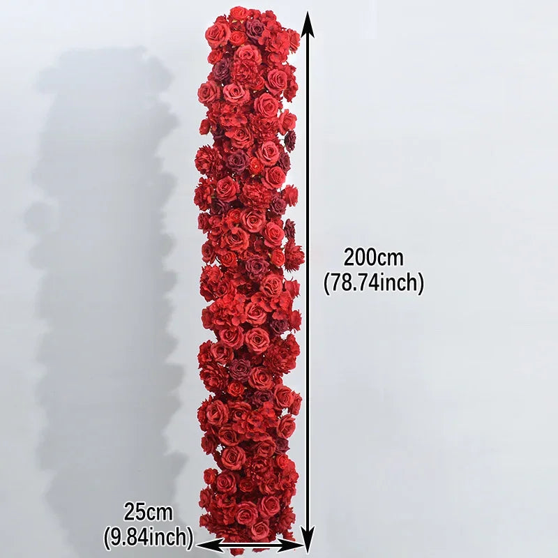 Luxury Red Rose Artificial Flower Row