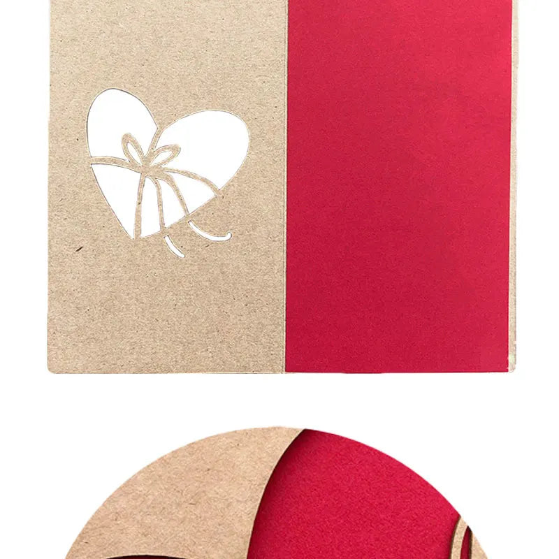 Cutout Love Heart & Rose Greeting Card