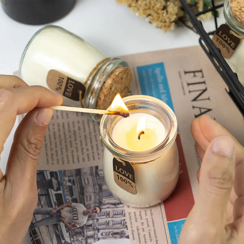 Scented Glass Jar Candle with Cork Lid