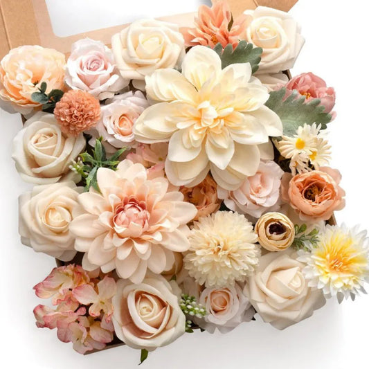 Faux Roses & Hydrangeas Flower Box Set