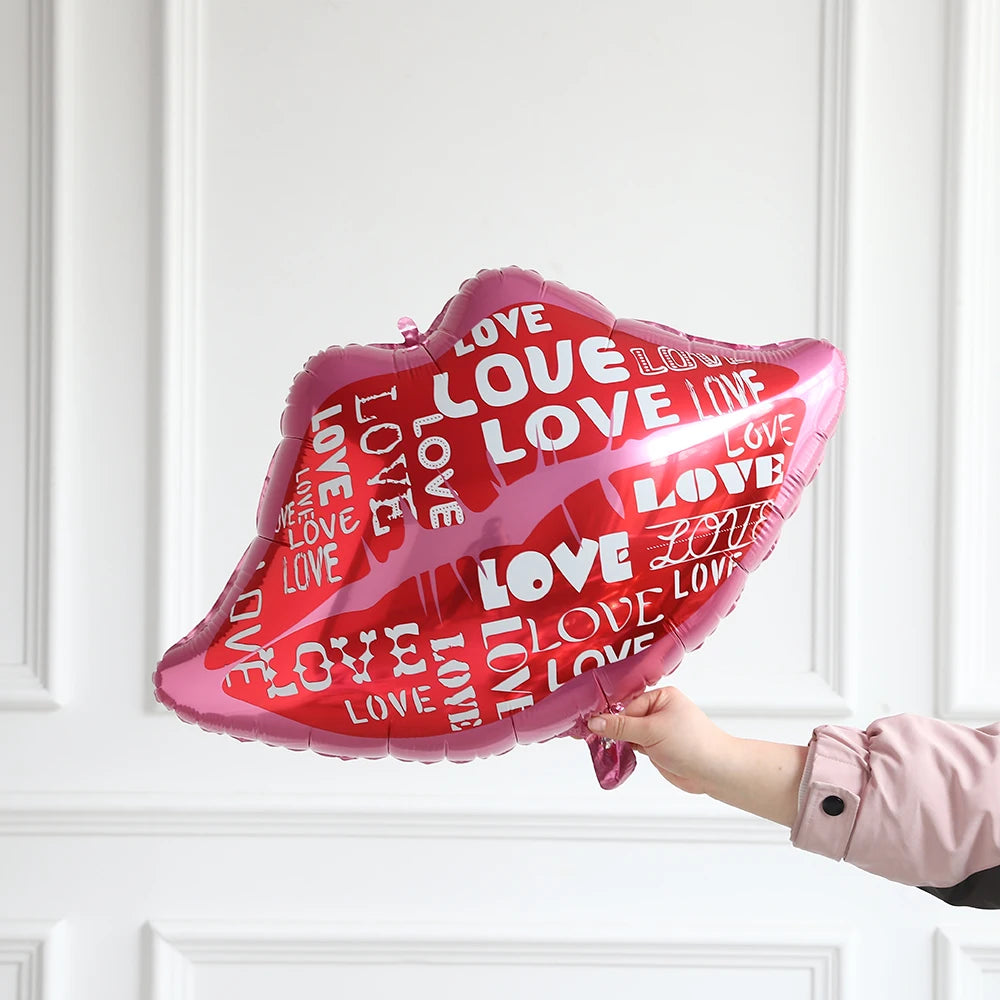 Valentine’s Day Heart & Lip Foil Balloons