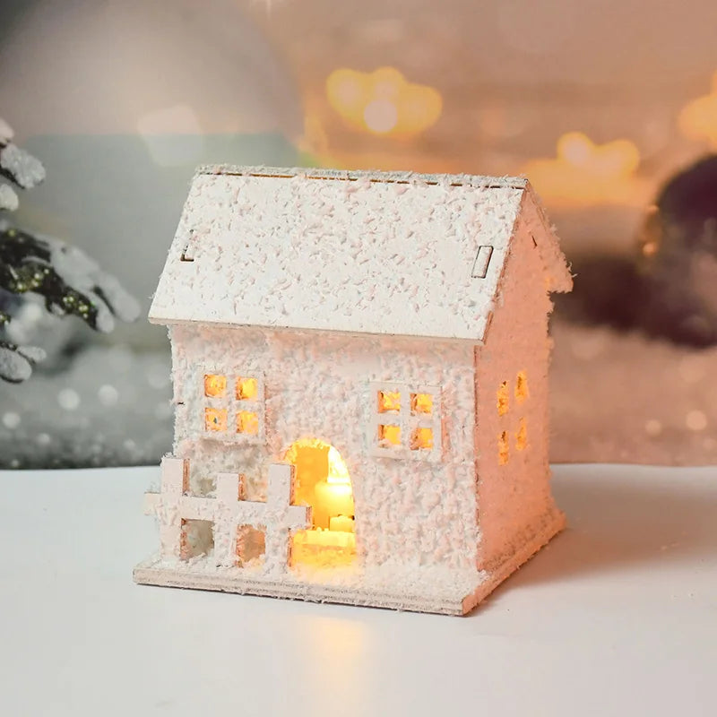 LED Wooden Christmas Cabin Ornament