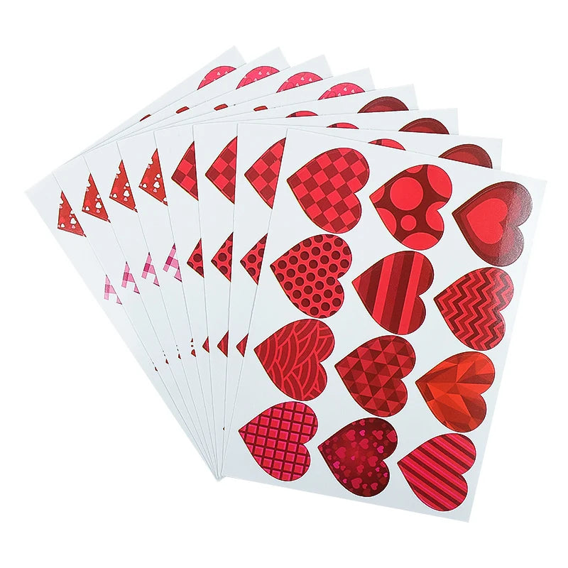 500-Pack Valentine’s Heart Stickers