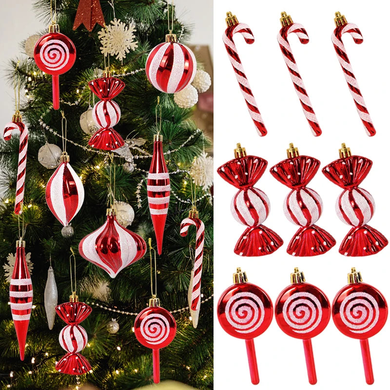 Red Christmas Ball Ornament Set