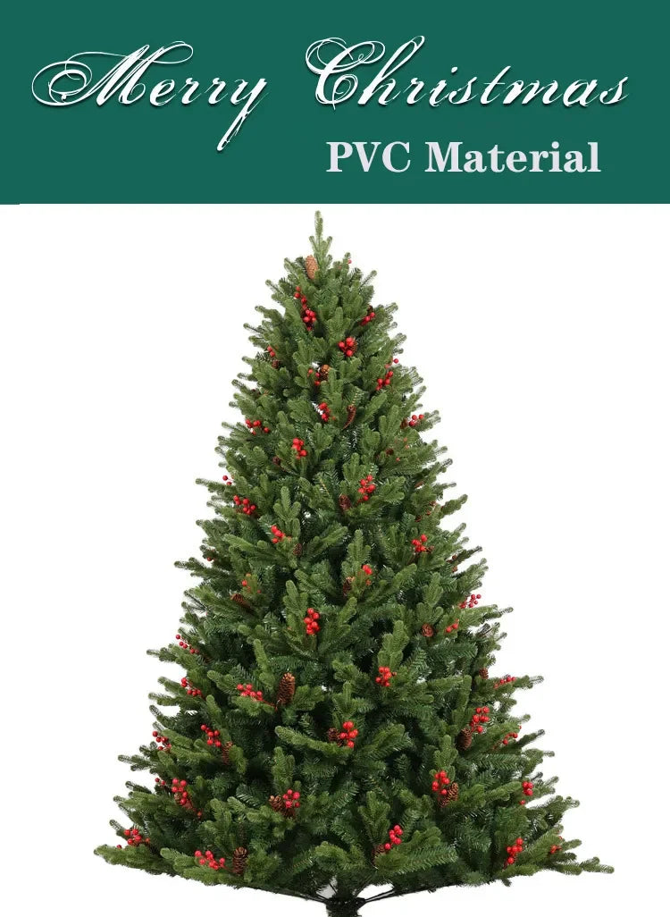 PVC Christmas Tree with Berries & Pine - Reusable Holiday Décor