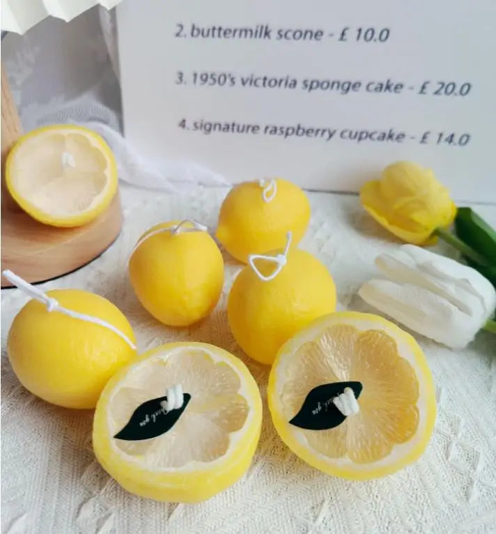 Lemon-Scented Half Lemon Candle