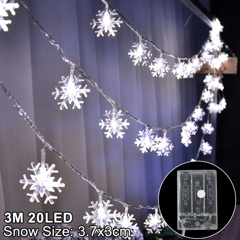 Snowflake LED Hanging Garland Lights