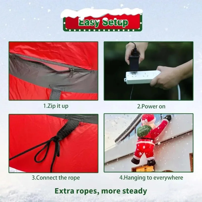 Inflatable Santa Claus Climbing Wall Decoration