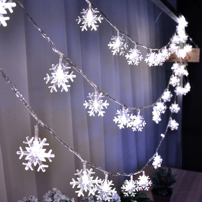 Snowflake LED Hanging Garland Lights