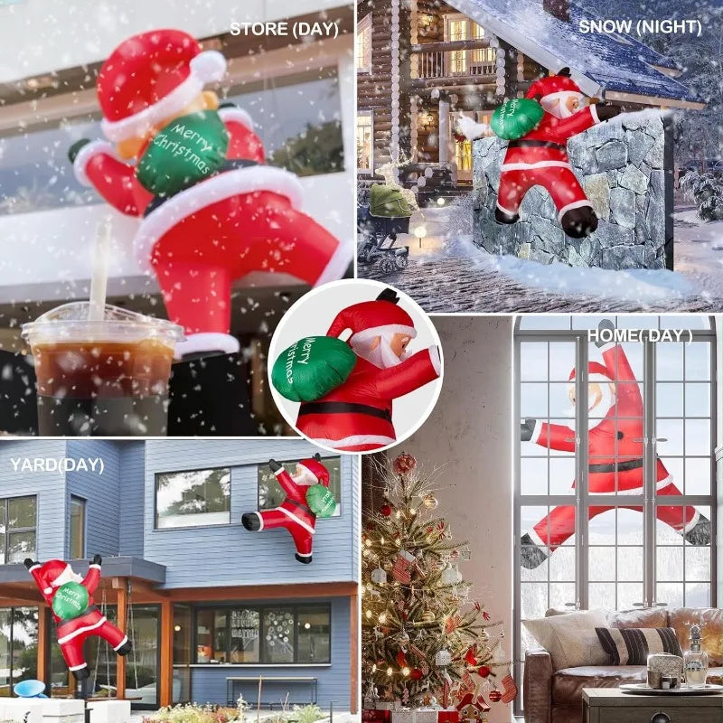 Inflatable Santa Claus Climbing Wall Decoration