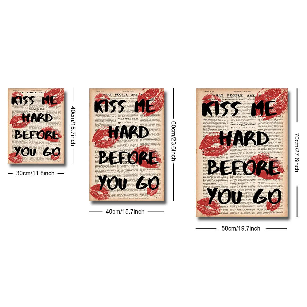 Kiss Lips Vintage Canvas Print