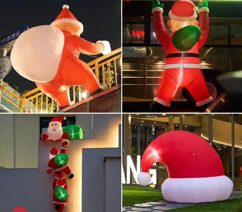 Inflatable Santa Claus Climbing Wall Decoration