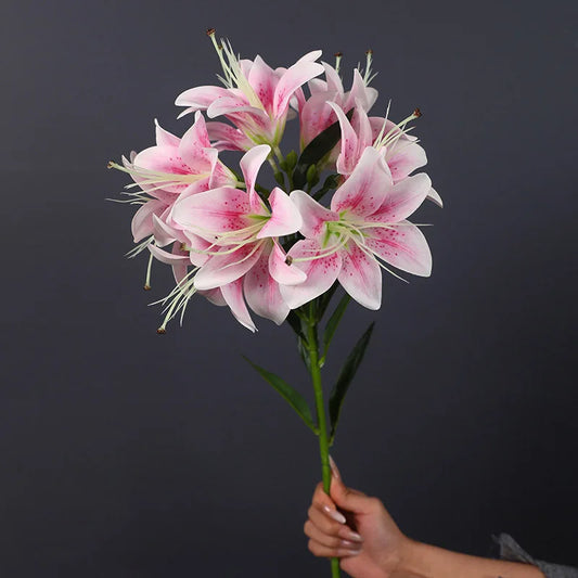 Artificial Lily Bouquet - 10 Heads Silk Flowers