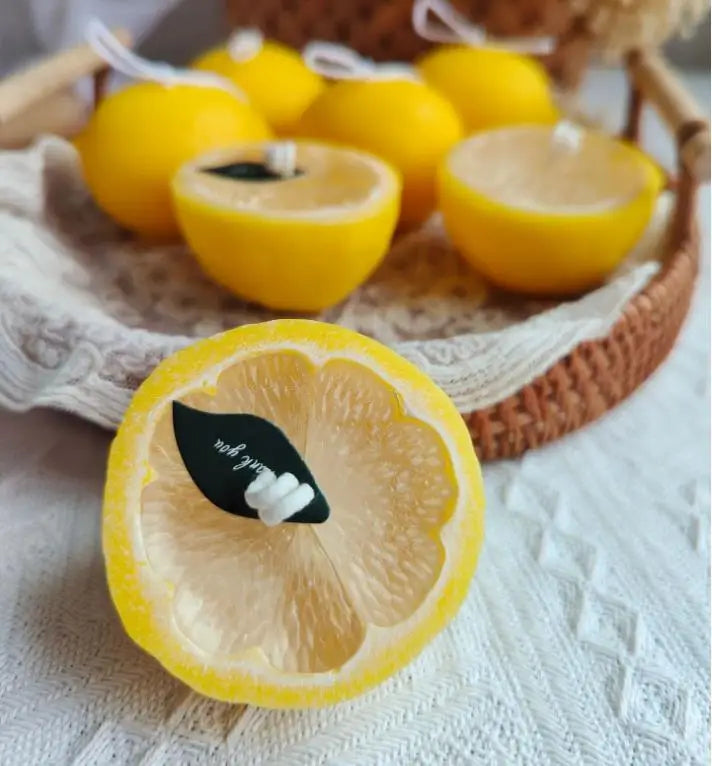 Lemon-Scented Half Lemon Candle