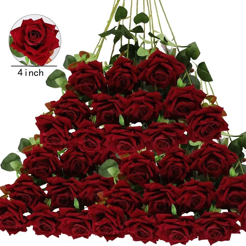 Velvet Artificial Rose Flowers