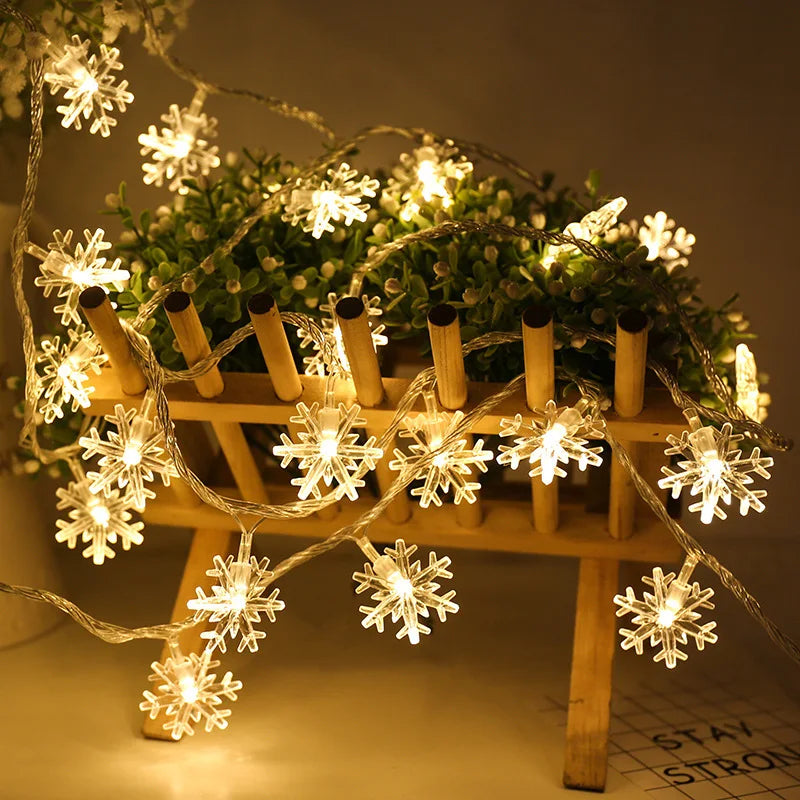 Snowflake LED Hanging Garland Lights